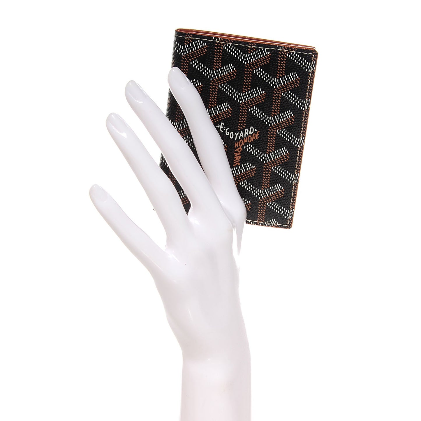 Goyardine Saint Marc Folding Card Case Black Gold
