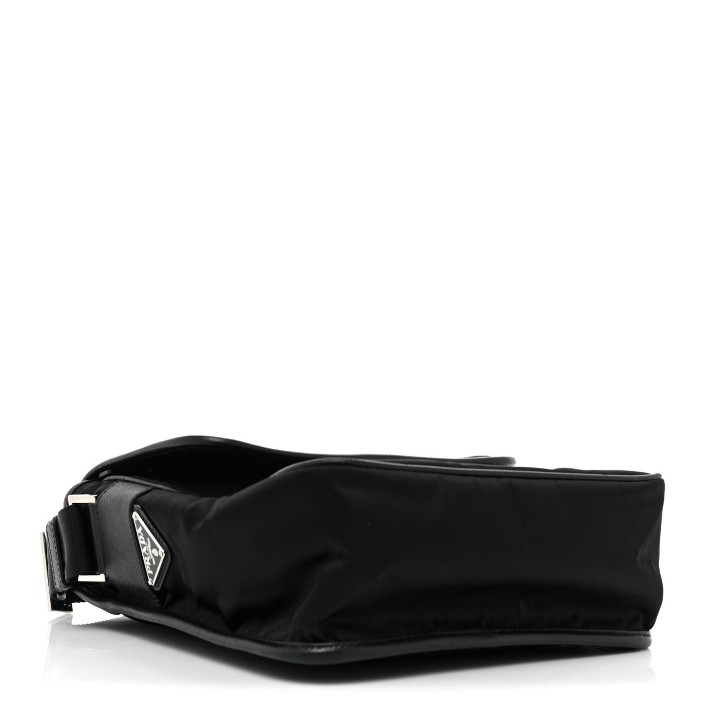 Tessuto Nylon Saffiano Logo Messenger Bag Black