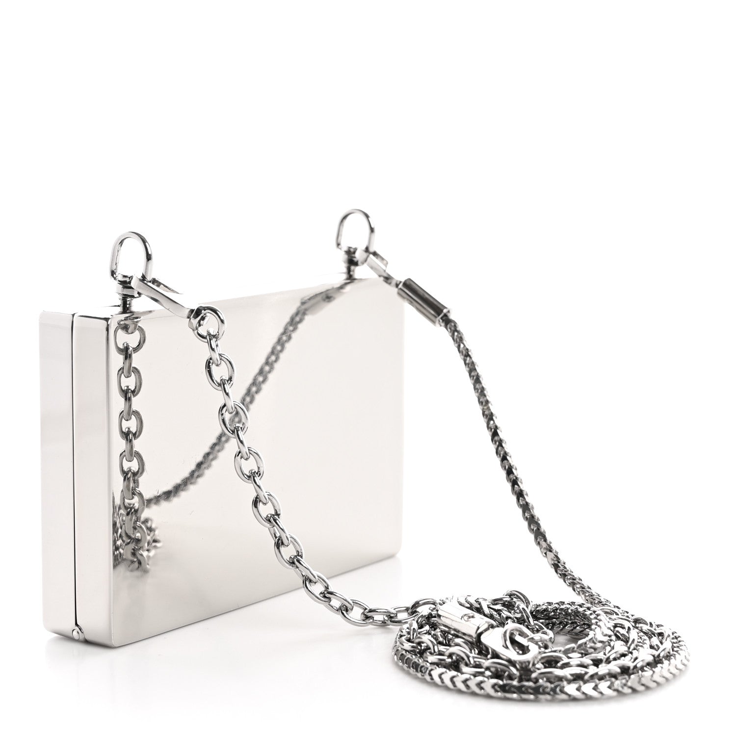 Alexander Wang Crystal Credit Card Wangloc Minaudiere Clutch  Silver 3 of 11