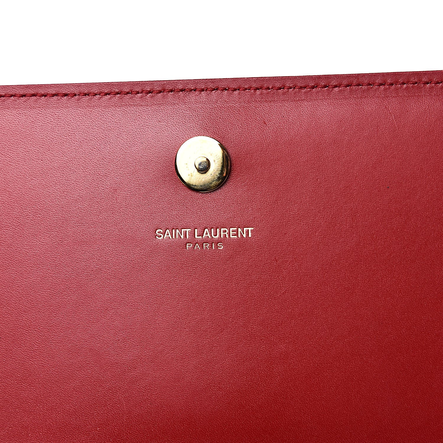 Saint Laurent Calfskin Monogram Cassandre Clutch Rouge Orient 7 of 13