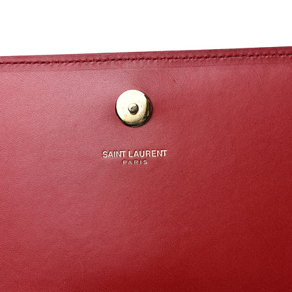 Saint Laurent Calfskin Monogram Cassandre Clutch Rouge Orient 7 of 13