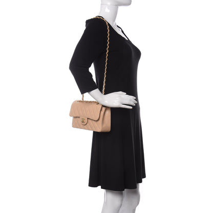 Chanel Caviar Quilted Small Double Flap Beige 2 of 10