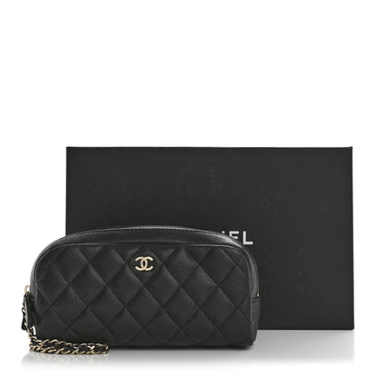 Chanel Caviar Quilted Toiletry Case With Chain Black 8 of 8