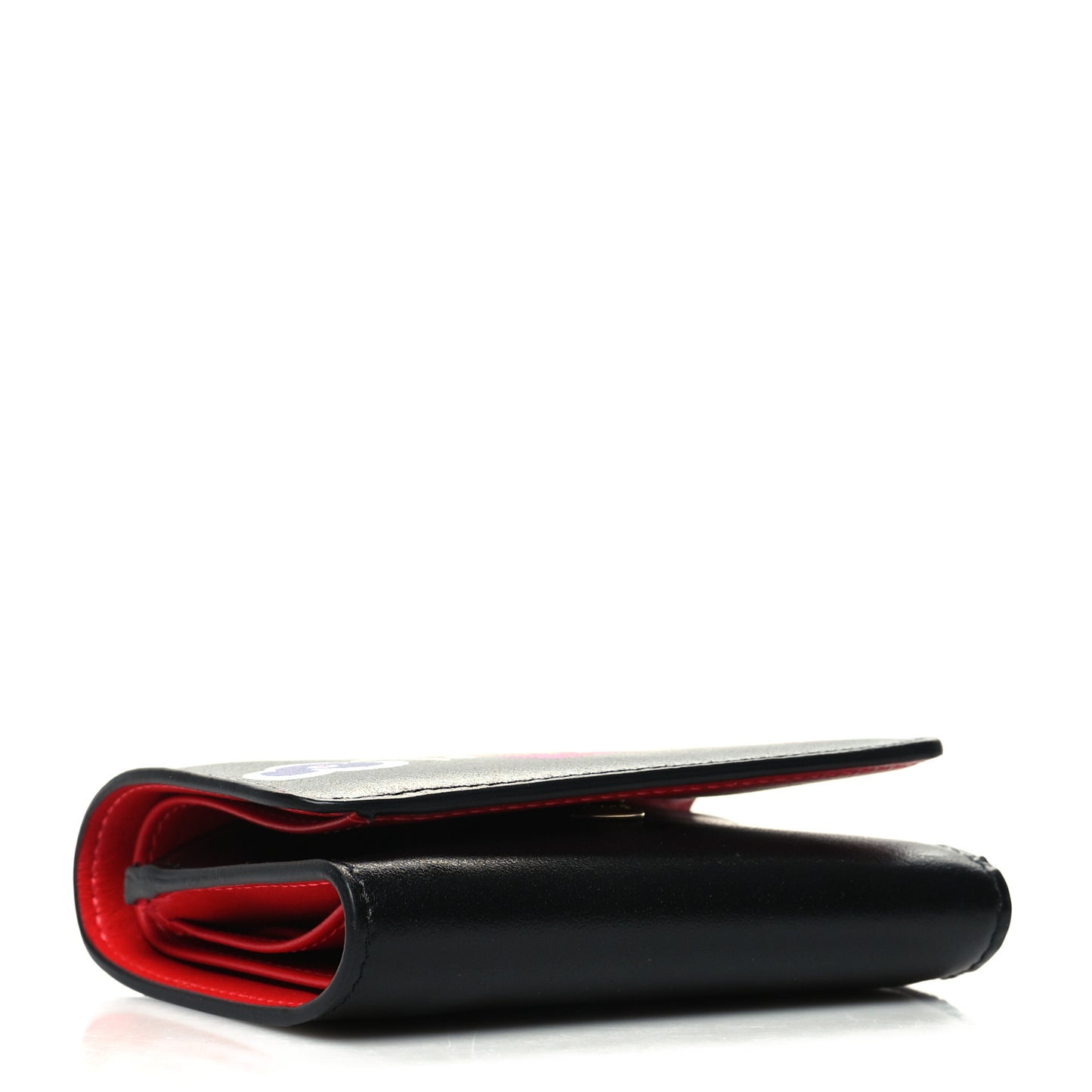 Calfskin Script Mini Loubigaga Wallet Black