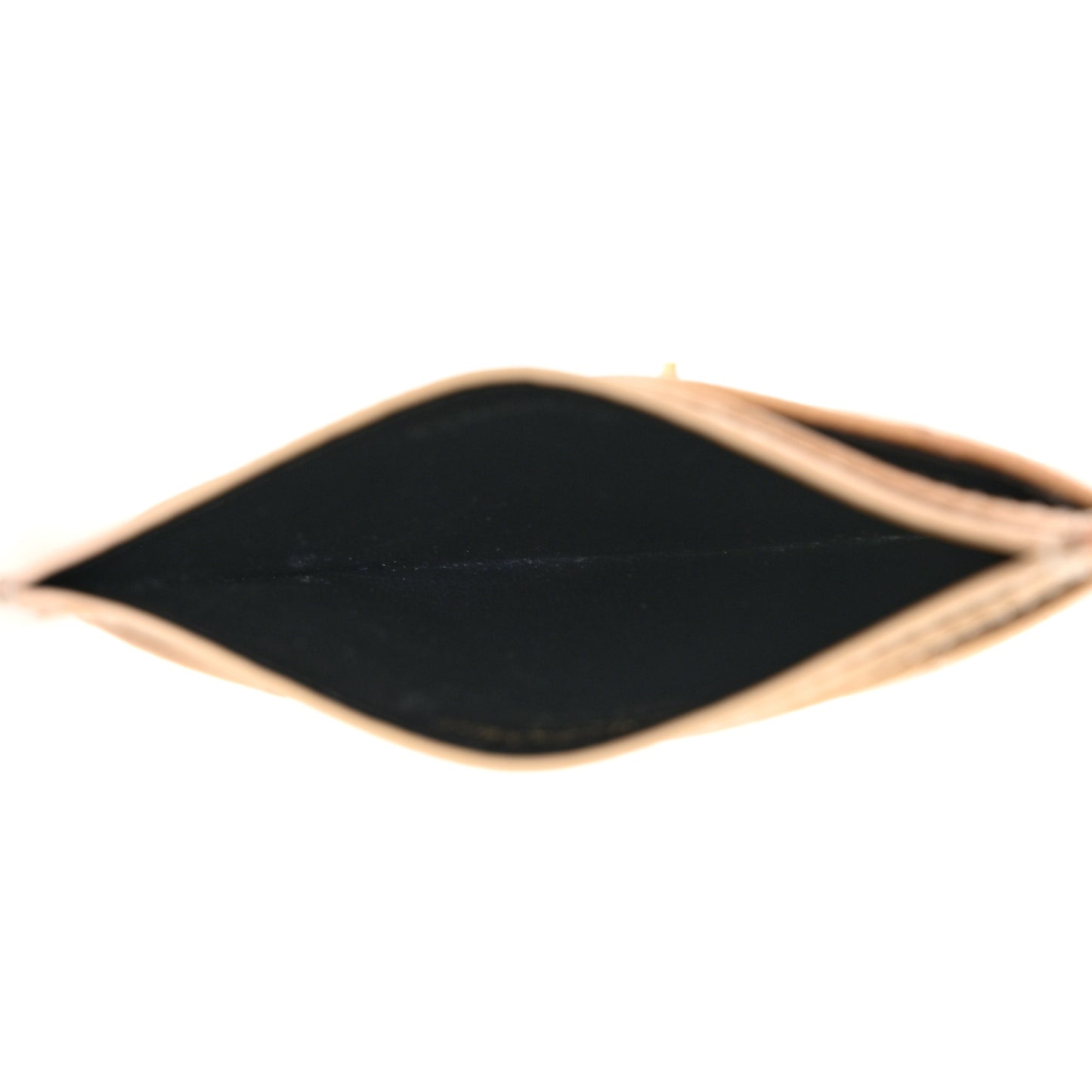 Grain De Poudre Matelasse Chevron Monogram Credit Card Case Dark Beige