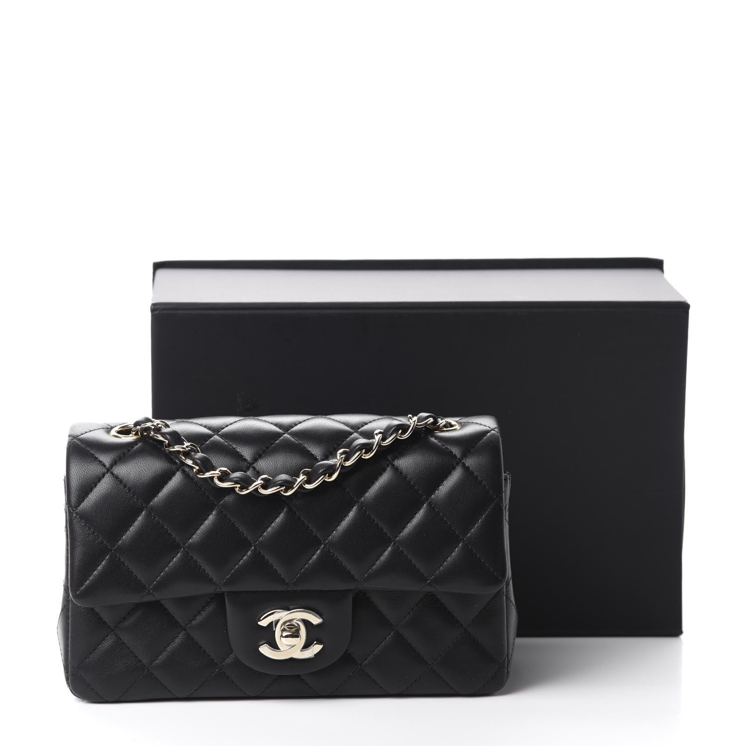 Chanel Lambskin Quilted Mini Rectangular Flap Black 11 of 11
