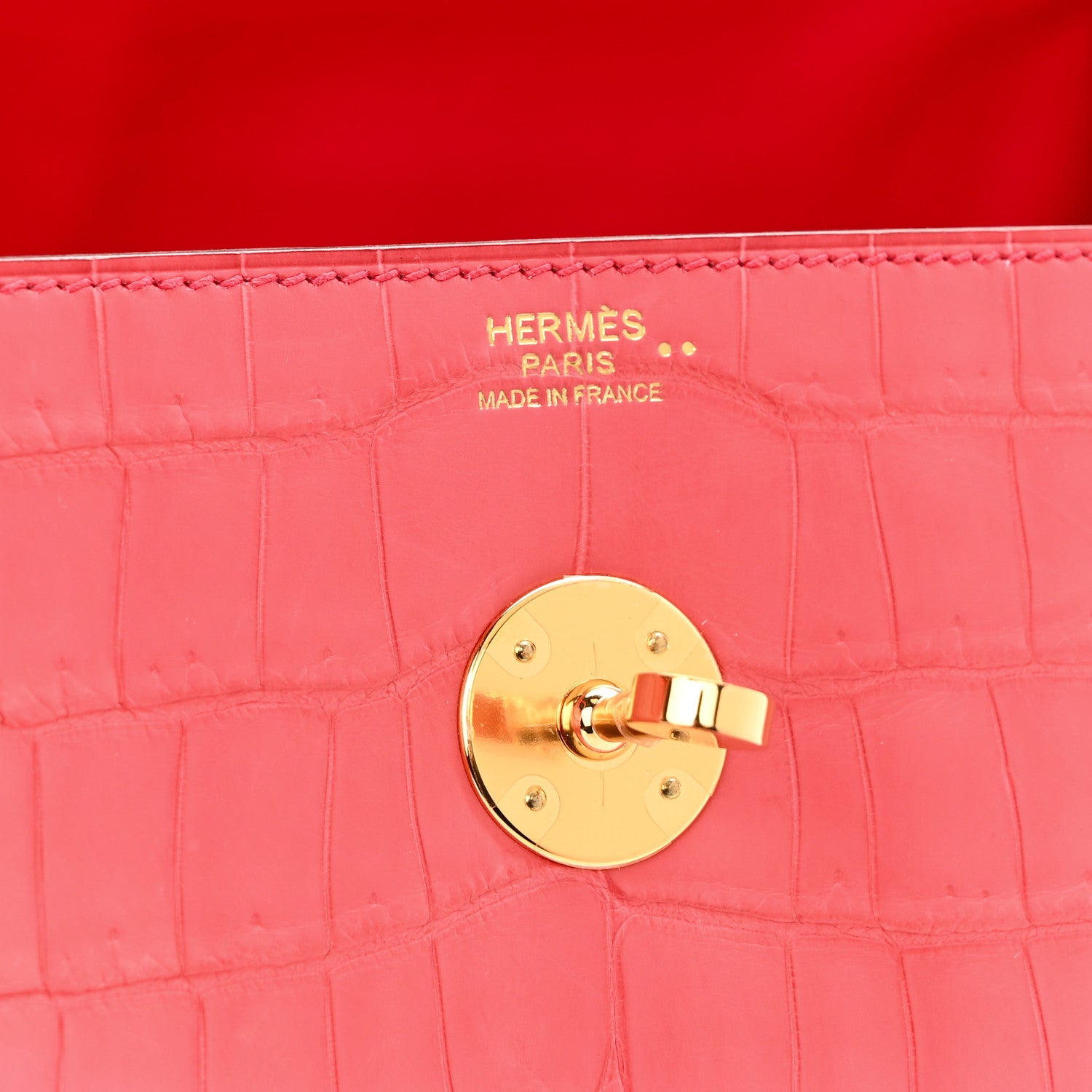 Hermes Matte Niloticus Crocodile Lindy 30 Bougainvillier 6 of 10