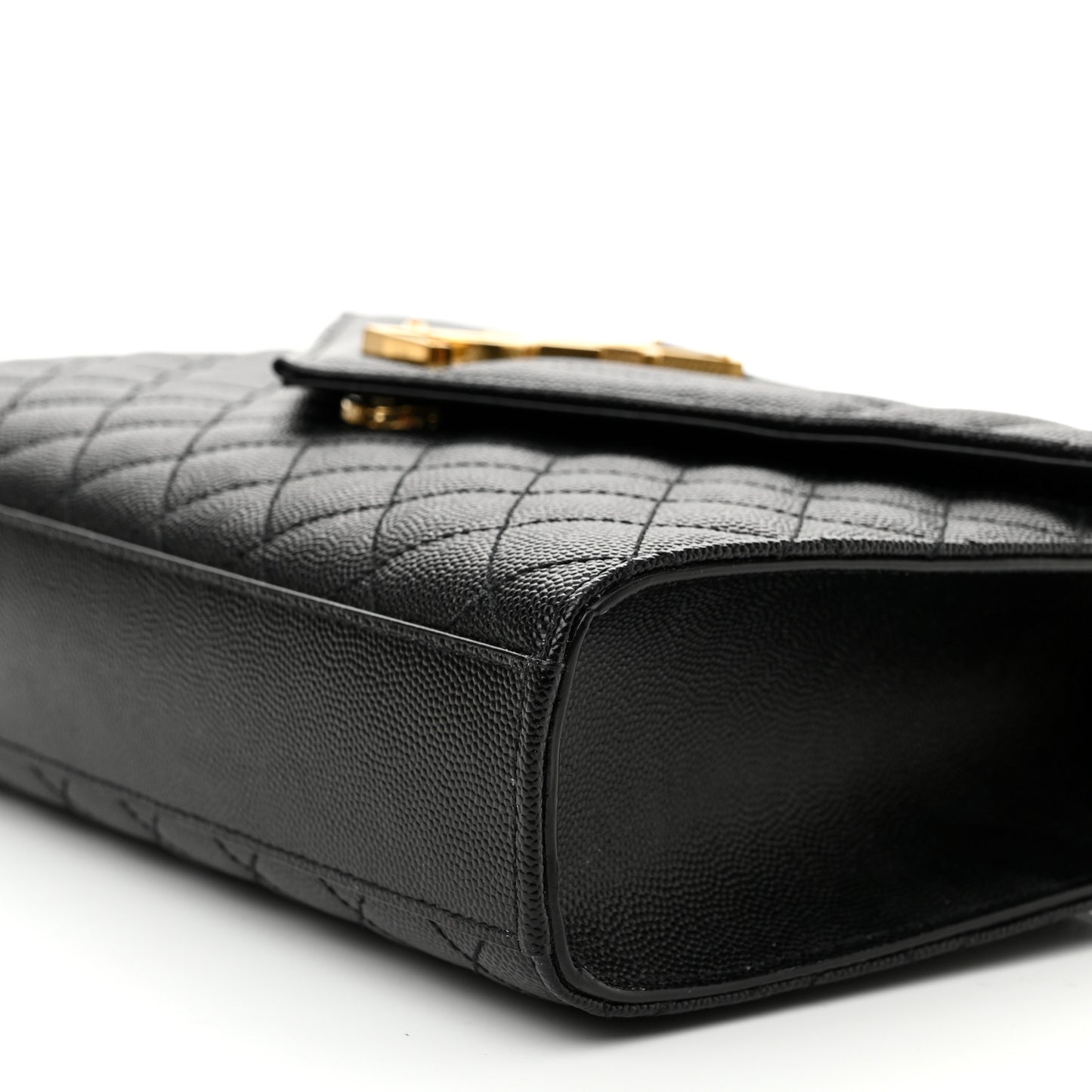 Grain De Poudre Textured Mixed Matelasse Triquilt Medium Monogram Satchel Black
