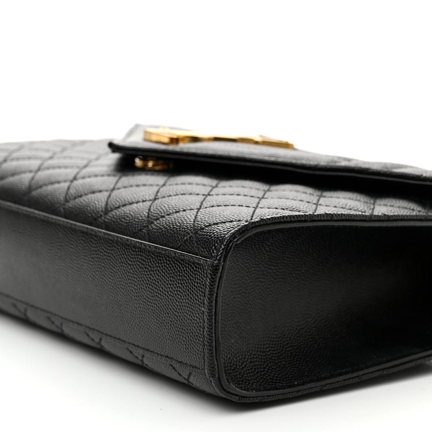 Saint Laurent Grain De Poudre Textured Mixed Matelasse Triquilt Medium Monogram Satchel Black 8 of 8