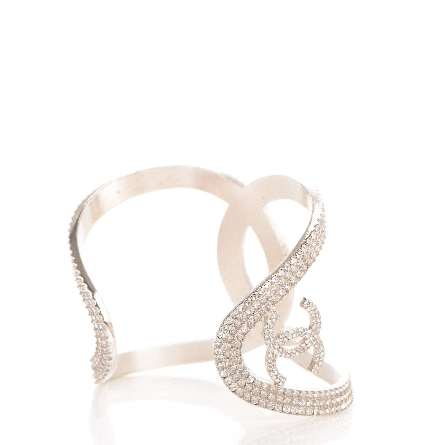 Chanel Crystal CC Cuff Silver 3 of 4