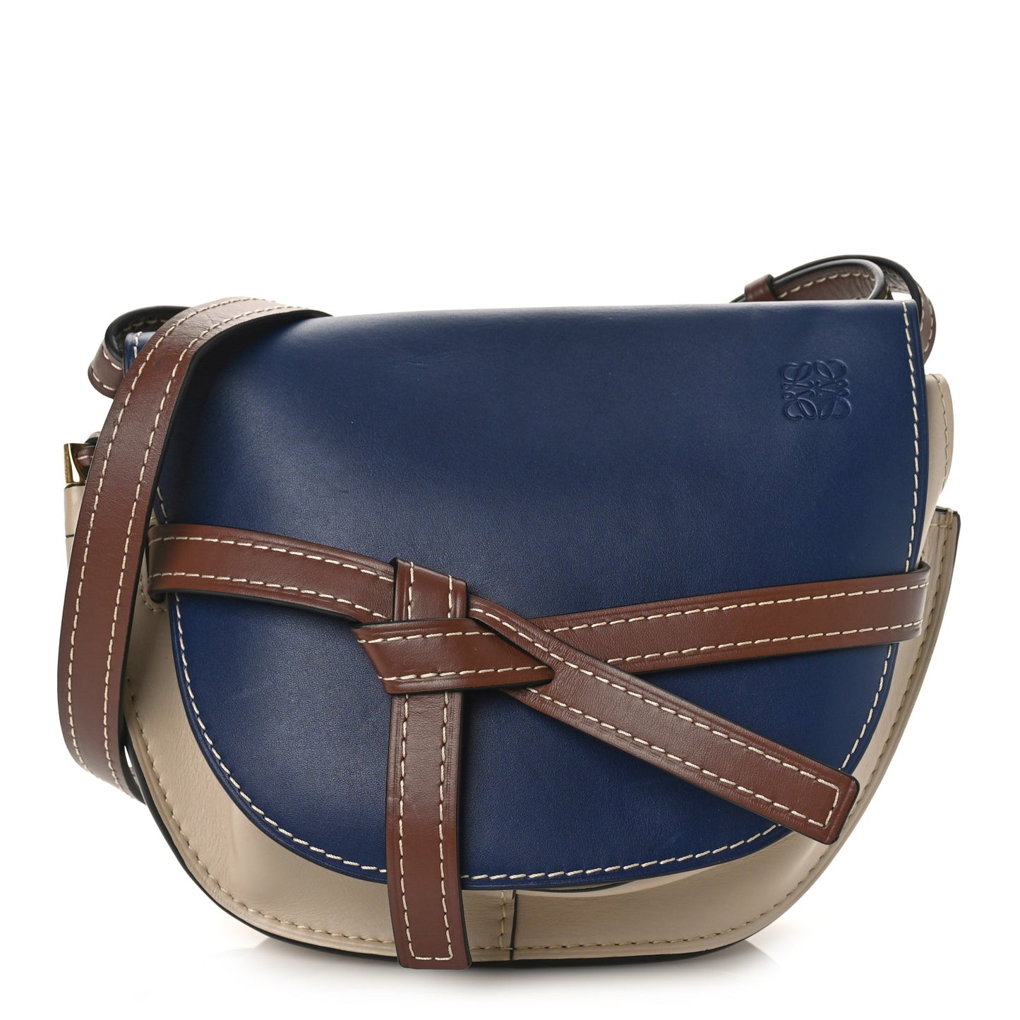 Calfskin Small Gate Crossbody Bag Blue