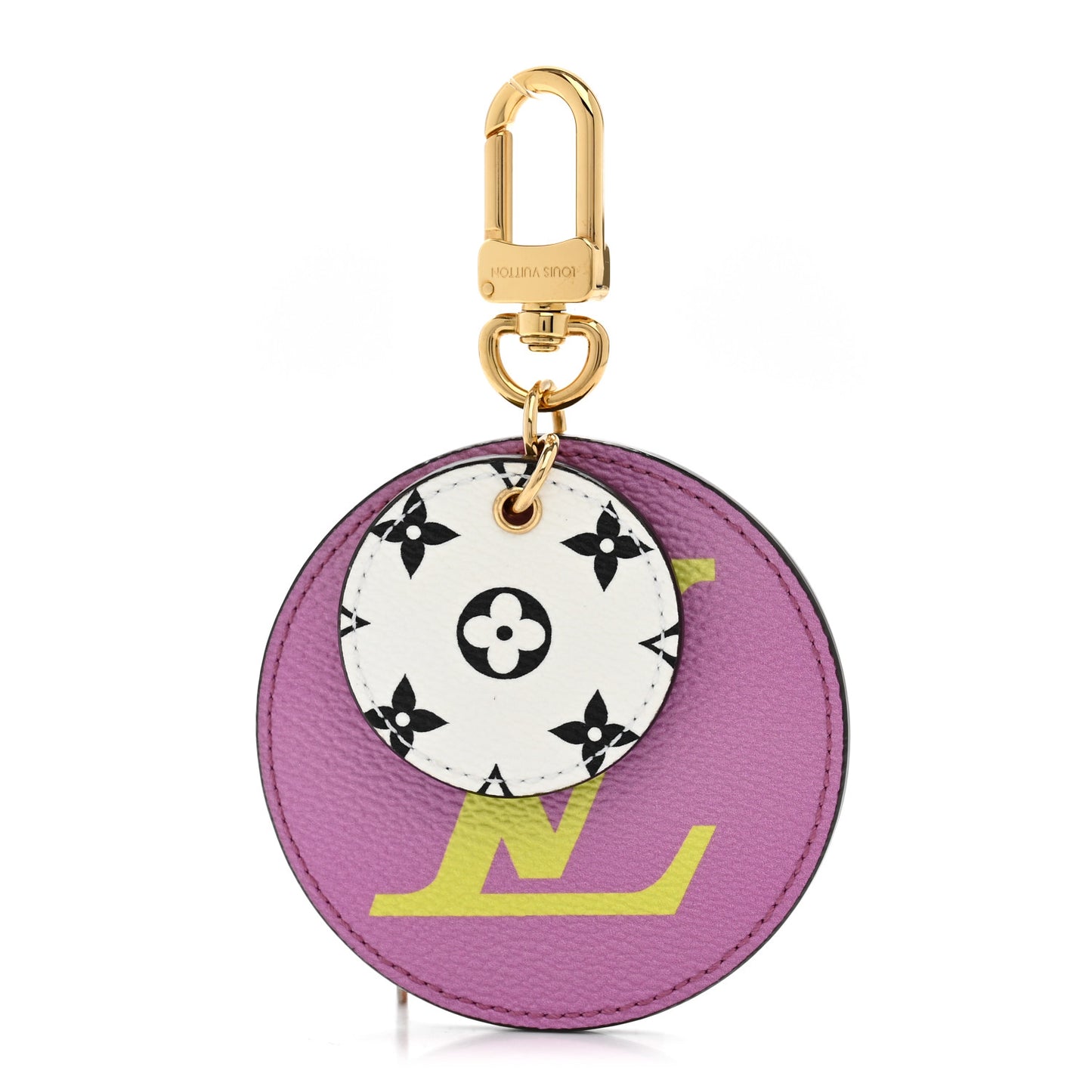 Monogram Giant Bag Charm Key Holder Pink Lilac