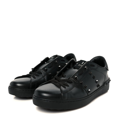 Valentino Garavani Calfskin Mens Rockstud Untitled Open Sneakers 43 Black 4 of 10