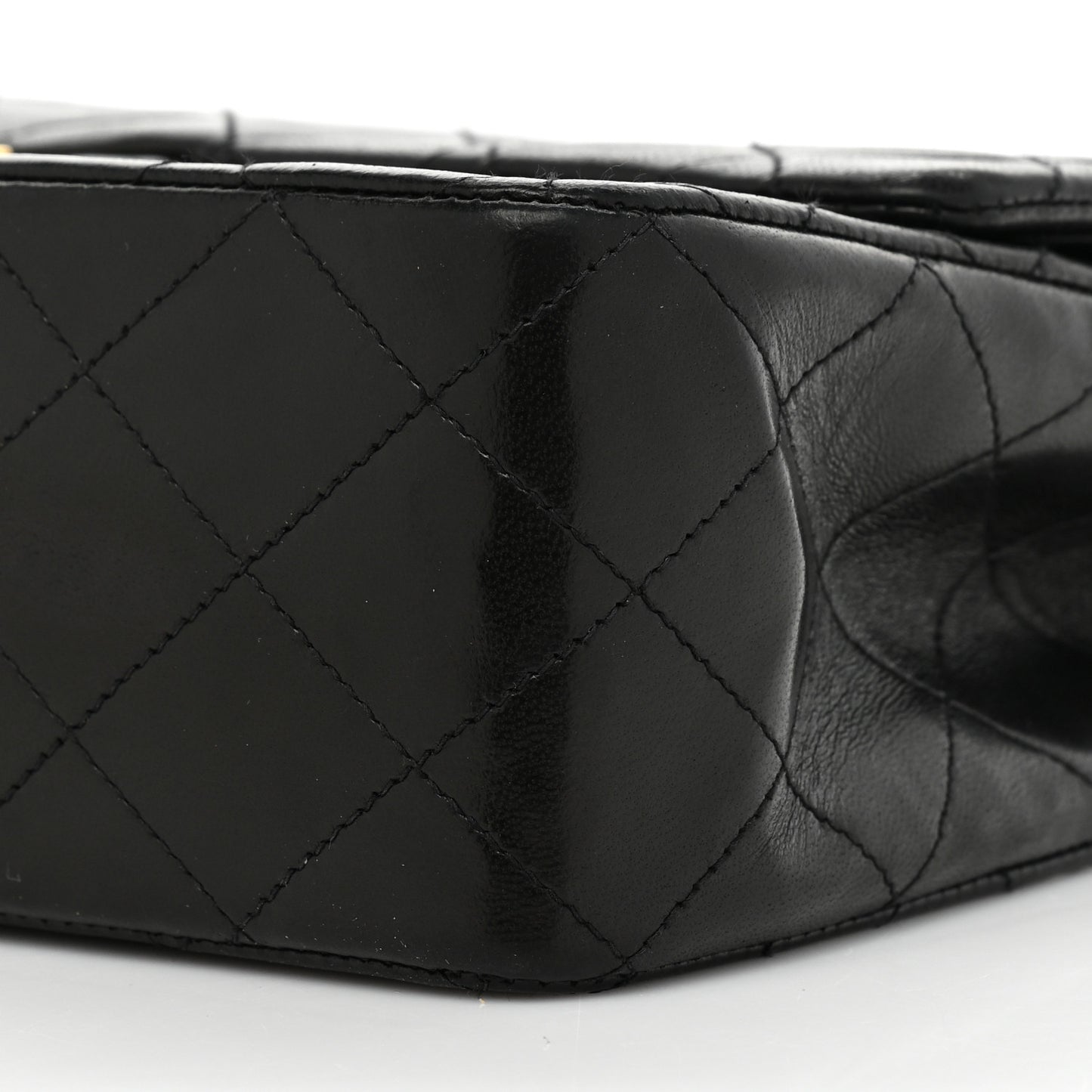 Lambskin Quilted Medium Double Flap Black