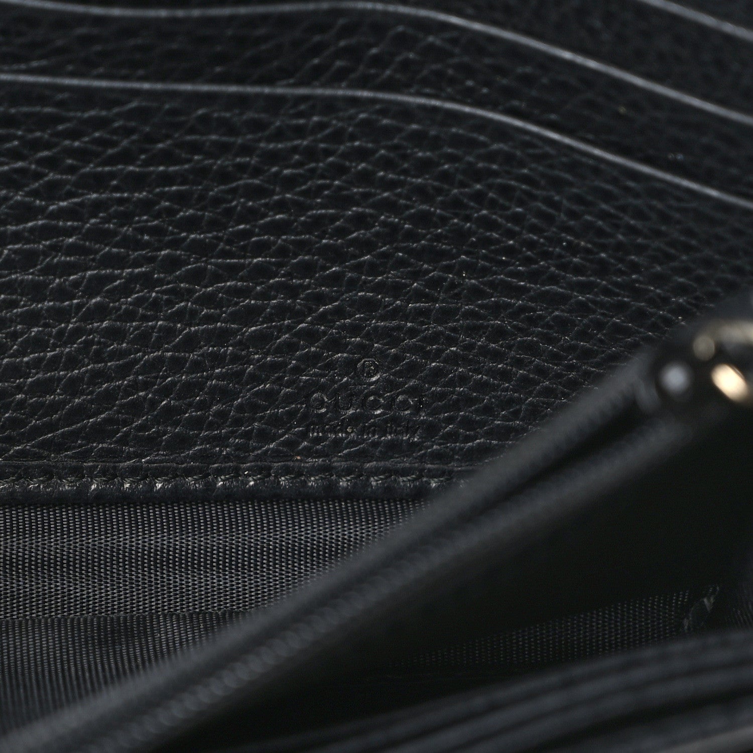 Gucci Dollar Calfskin Swing Continental Wallet Black 6 of 7