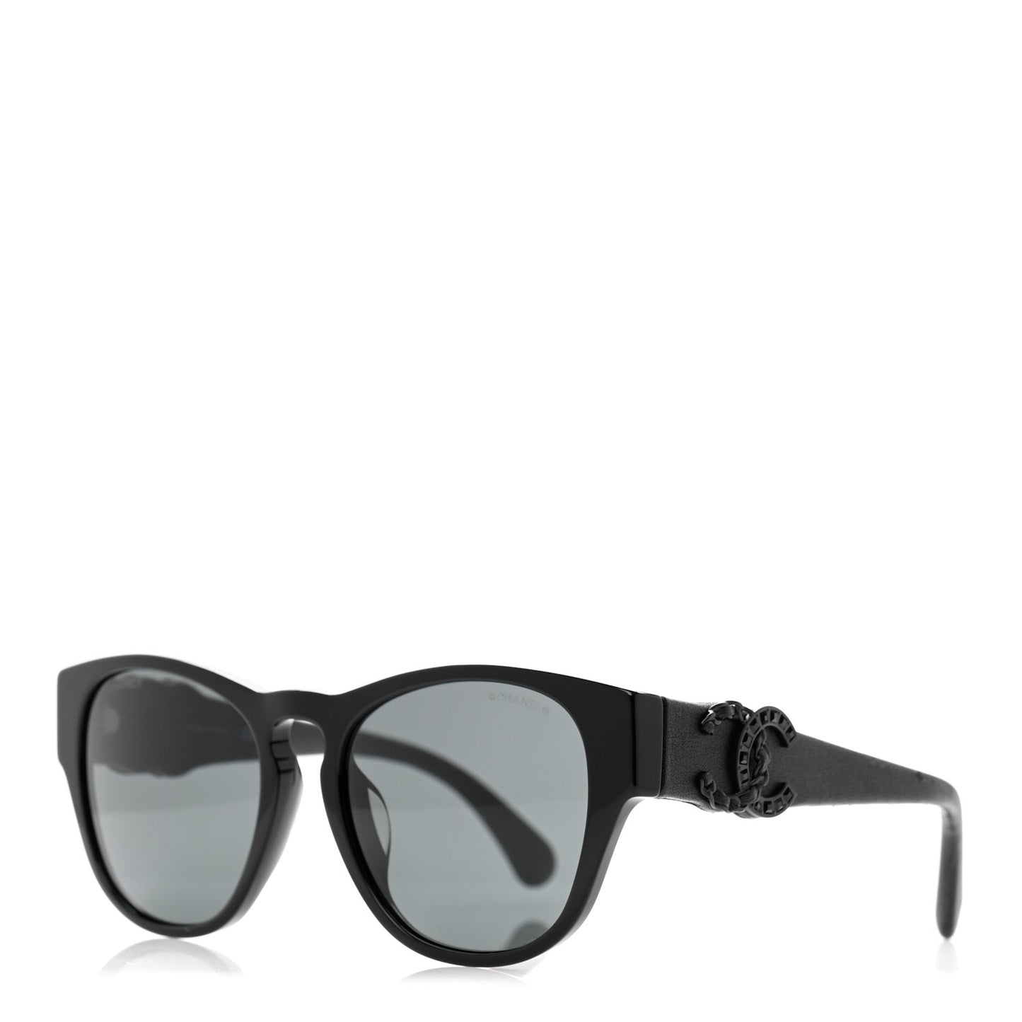Crystal Lambskin CC Sunglasses 5455-Q-A Black