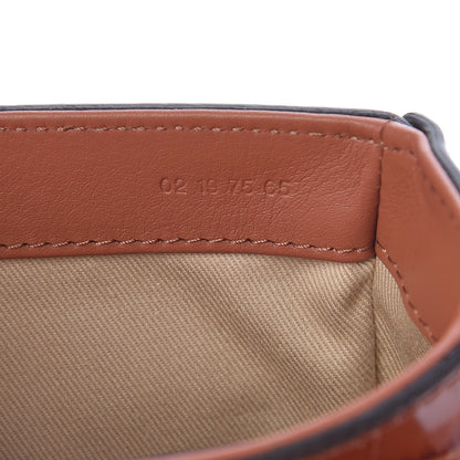 Chloe Calfskin Crocodile Embossed Mini C Double Carry Chestnut Brown 7 of 9