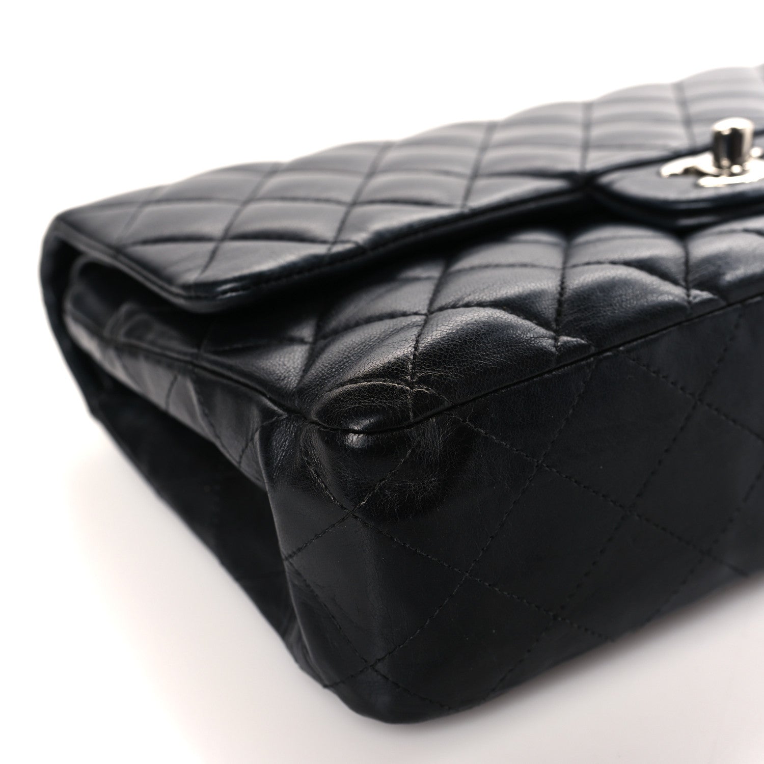 Chanel Lambskin Quilted Medium Double Flap Black 8 of 9