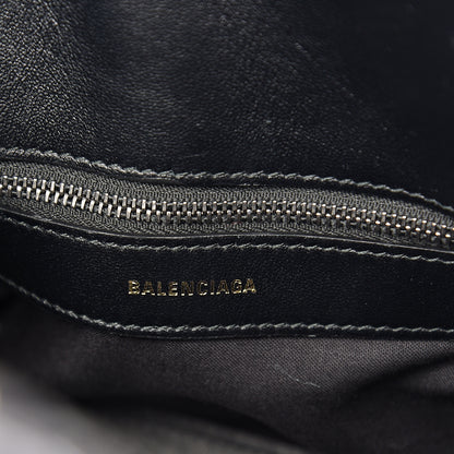 Balenciaga Metallic Calfskin Crocodile Embossed S Ville Top Handle Bag Grey 5 of 8
