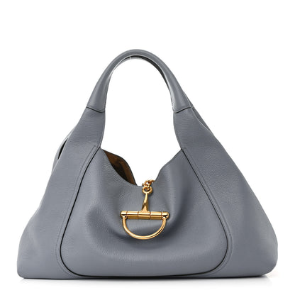 Gucci Grained Calfskin Softbit Maxi Shoulder Bag Dusty Blue 1 of 11