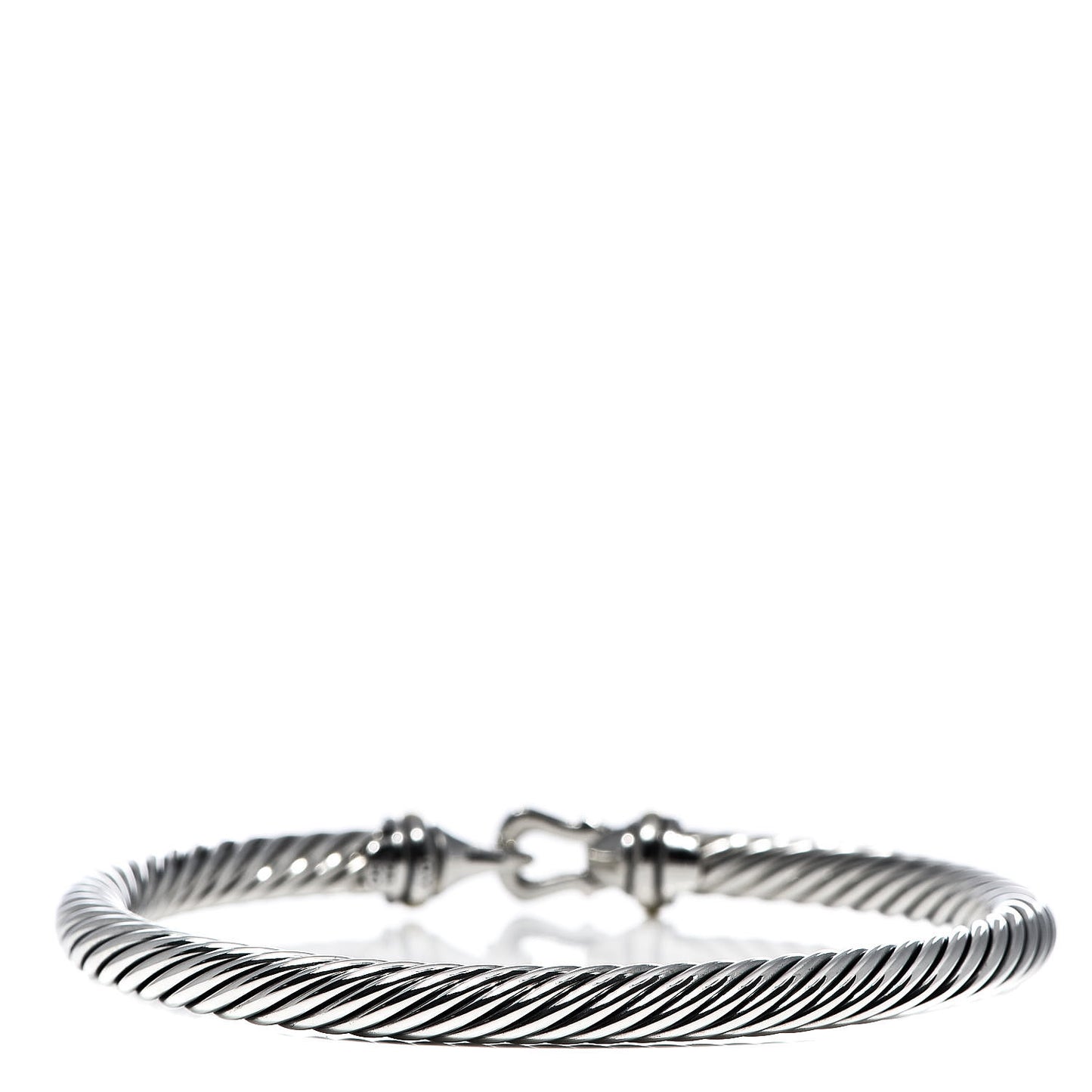 Sterling Silver 18K Yellow Gold 5mm Cable Classic Buckle Bracelet