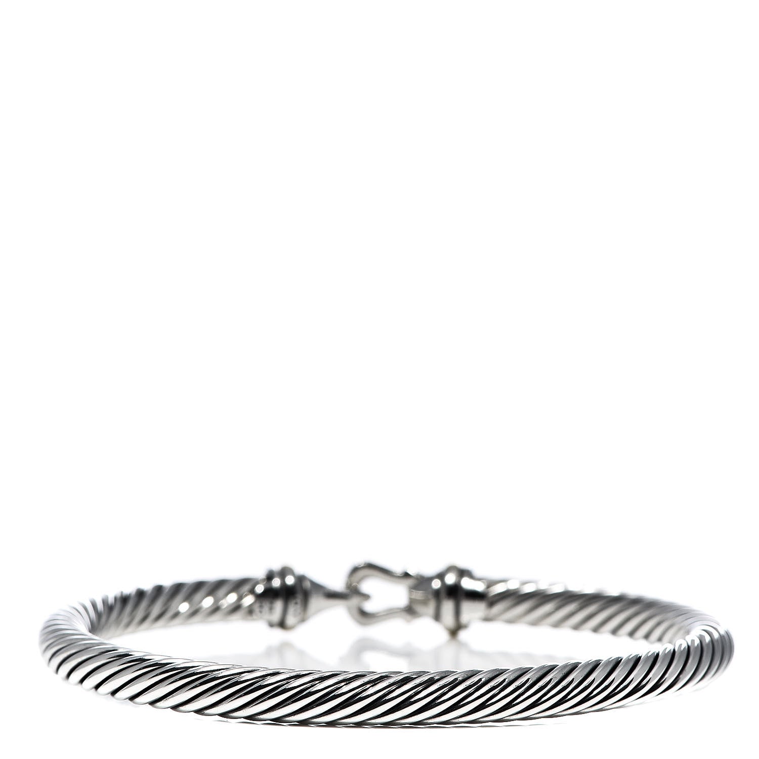David Yurman Sterling Silver 18K Yellow Gold 5mm Cable Classic Buckle Bracelet 3 of 5