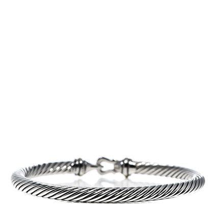 David Yurman Sterling Silver 18K Yellow Gold 5mm Cable Classic Buckle Bracelet 3 of 5