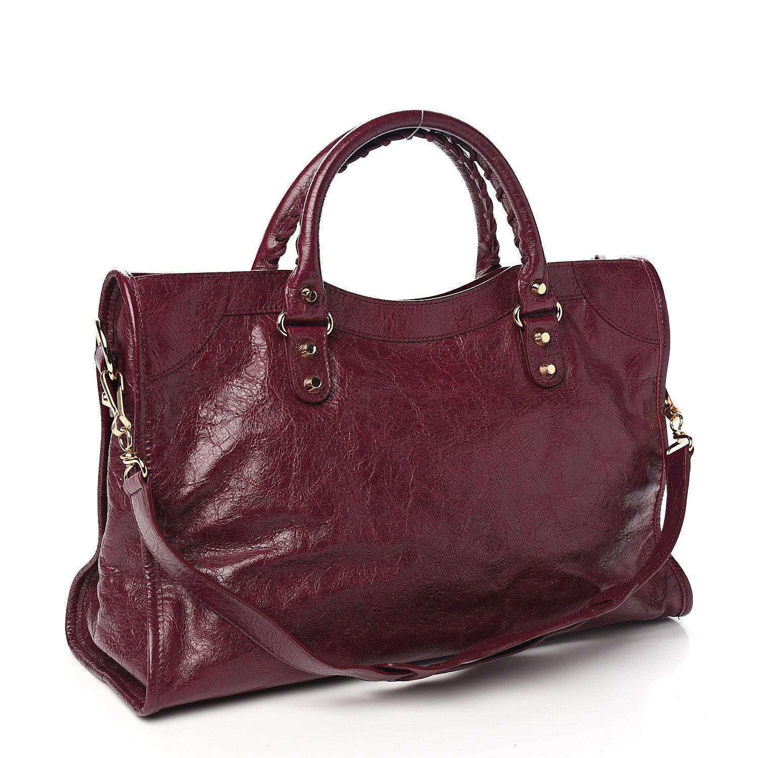 Balenciaga Agneau Classic Gold Hardware City Violet Prune 2 of 9
