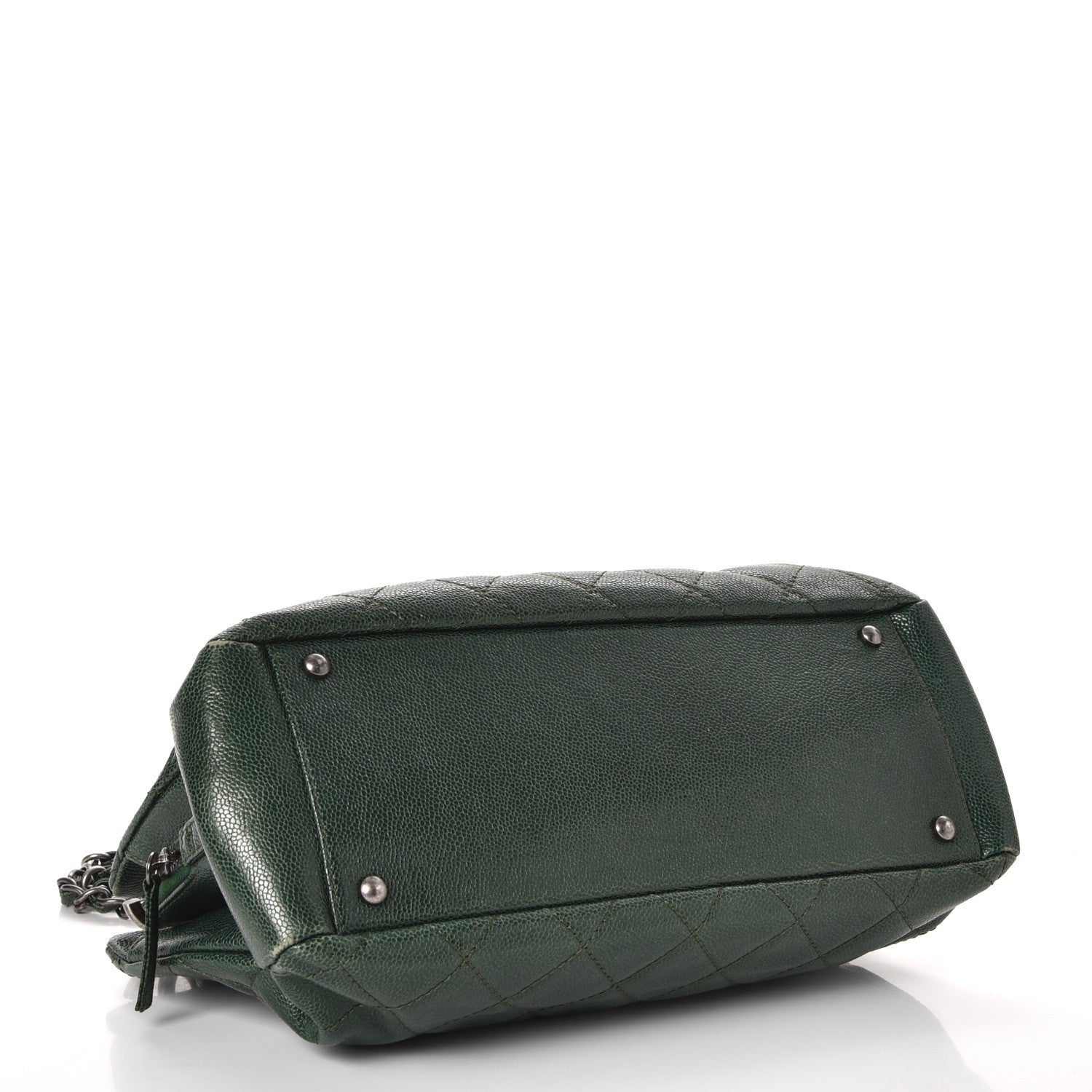 Chanel Caviar Chic Shopping Tote Dark Green 4 of 12