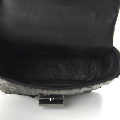 Tom Ford Paillette Embellished Large Natalia Chain Bag Dark Silver Black 5 of 9