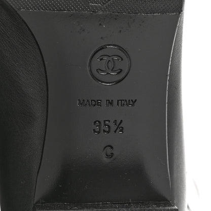 Chanel Lambskin Patent Cut Out Buckle Cap Toe Knee High Boots 35.5 Black 7 of 9