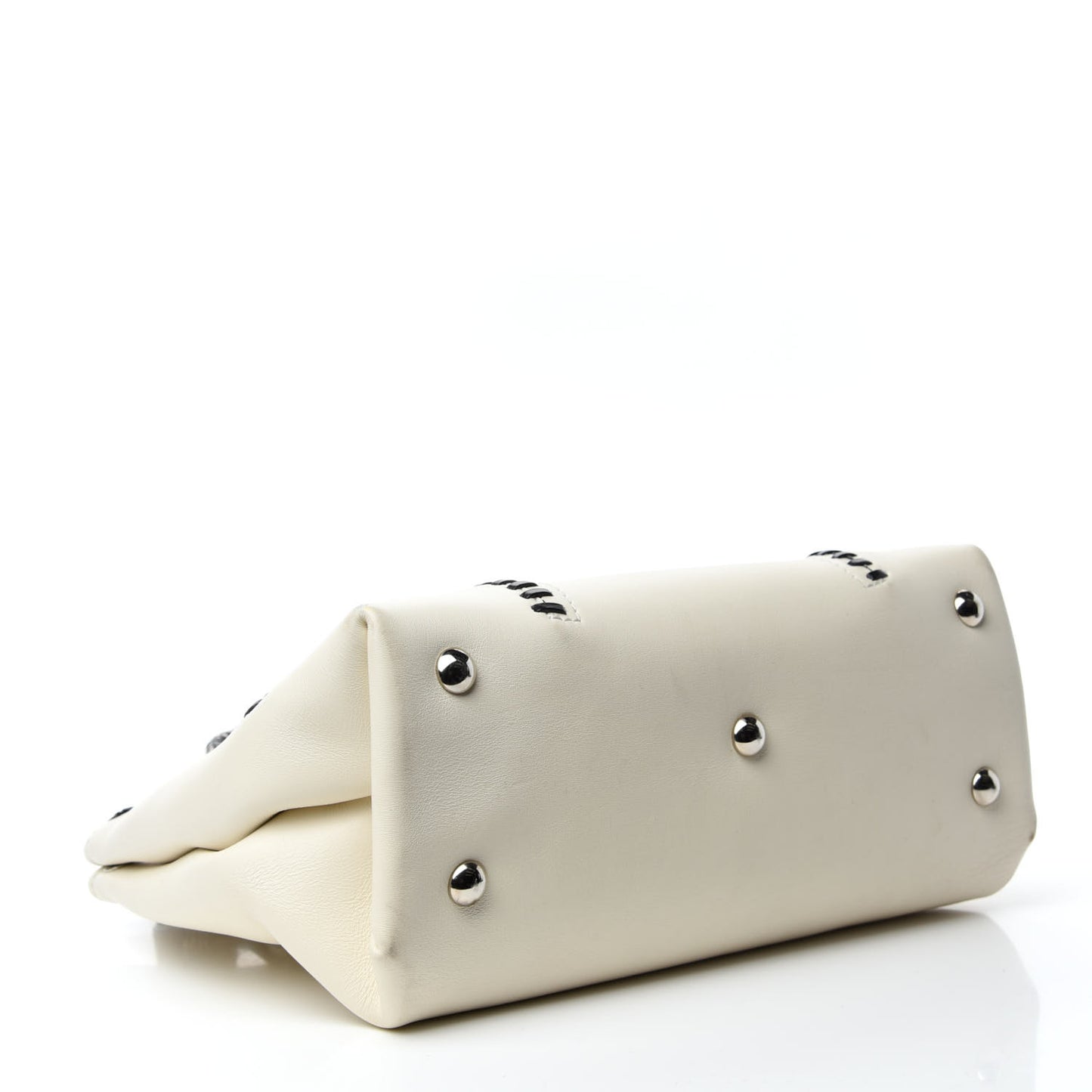 Calfskin Whipstitch Folk Tote White