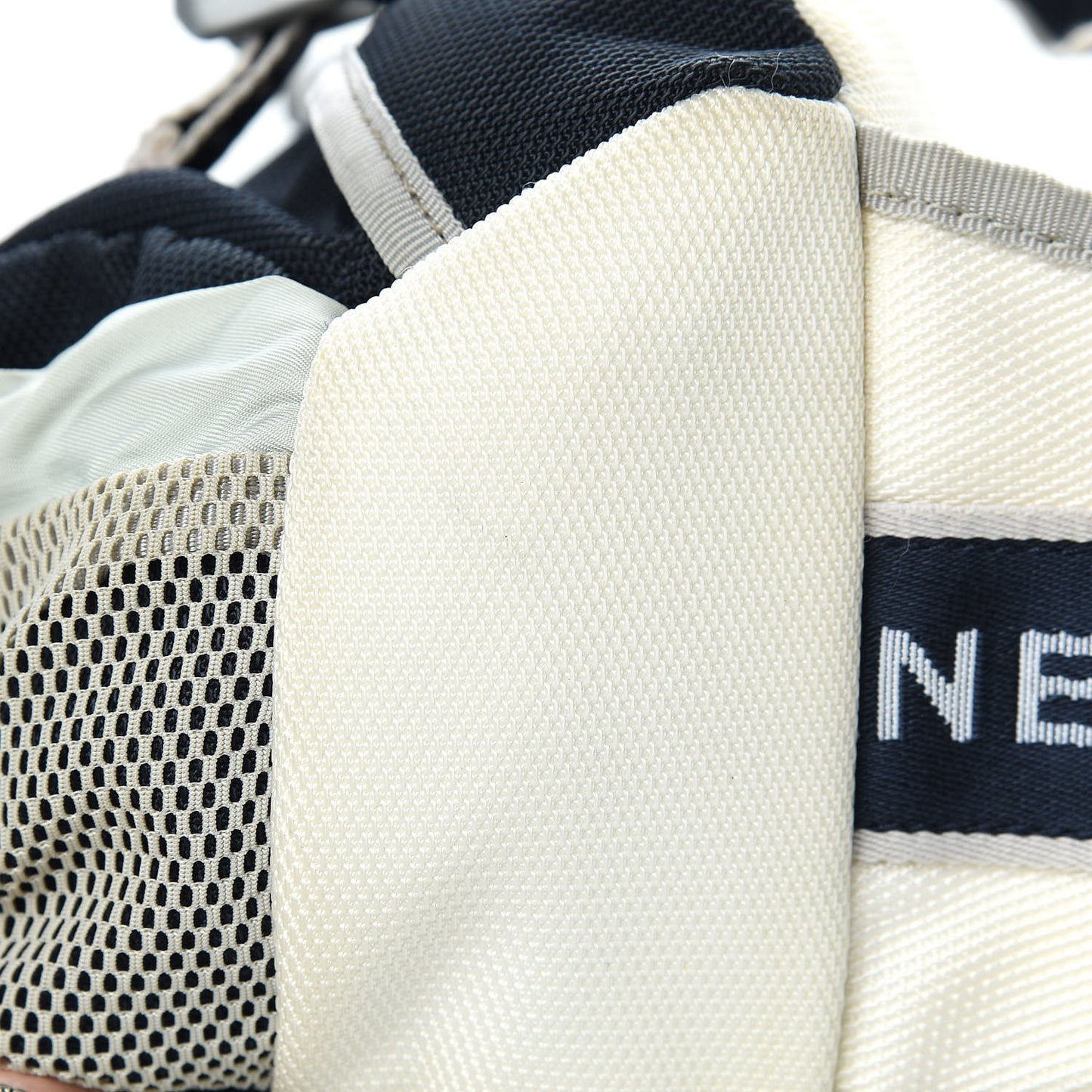 Nylon Mesh Sport Belt Bag Navy White