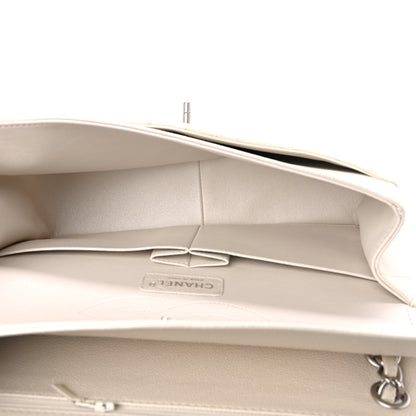 Chanel Pearly Caviar Quilted Jumbo Double Flap Dark White 5 of 9