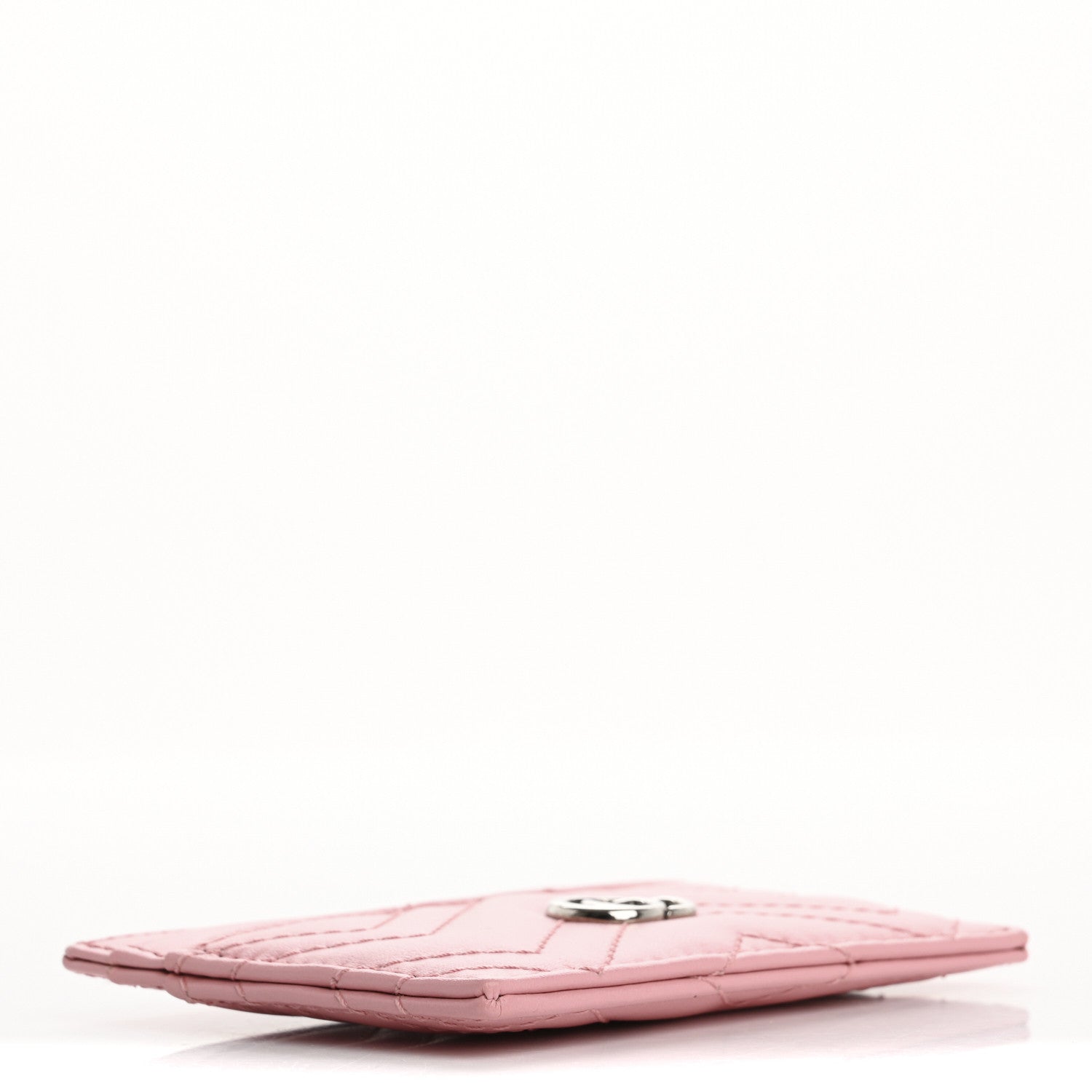 Gucci Calfskin Matelasse GG Marmont Card Holder Wild Rose 4 of 7