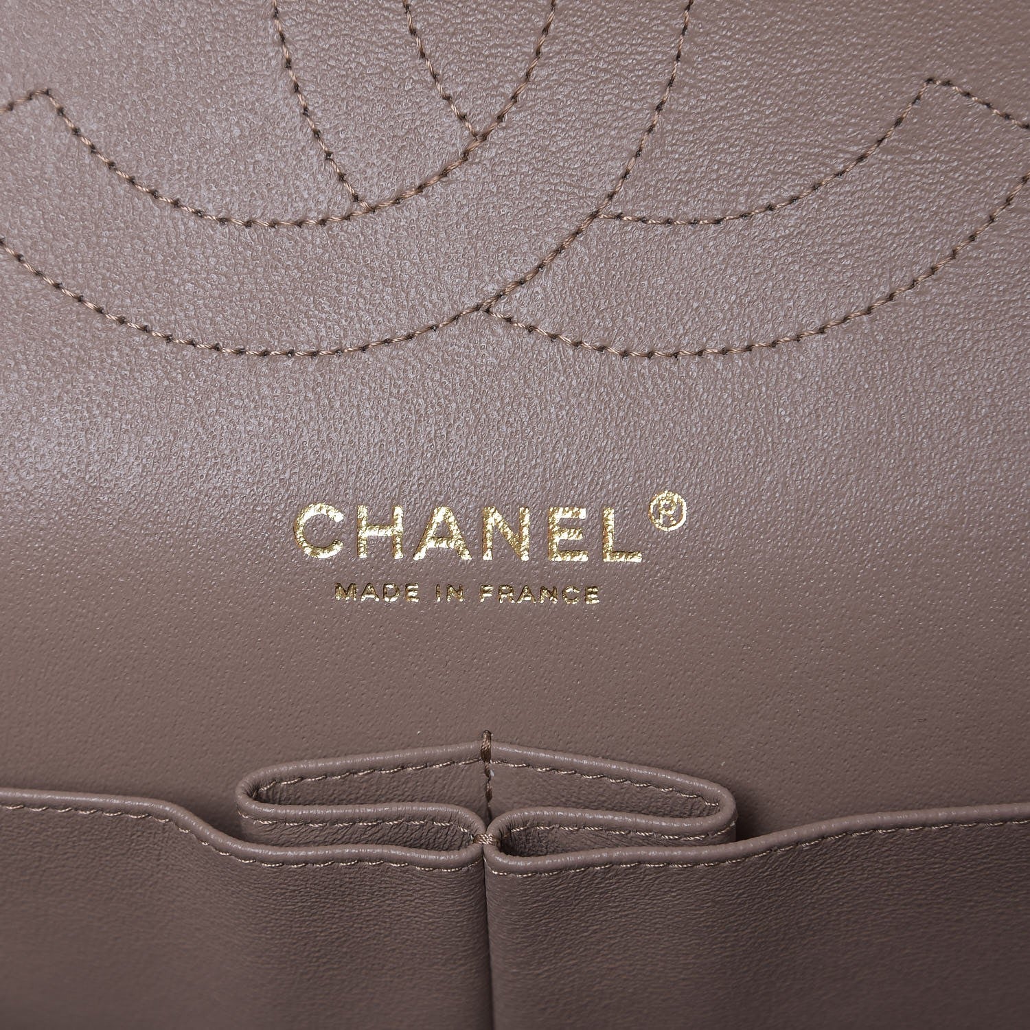 Chanel Lambskin Quilted Jumbo Double Flap Dark Beige 8 of 10