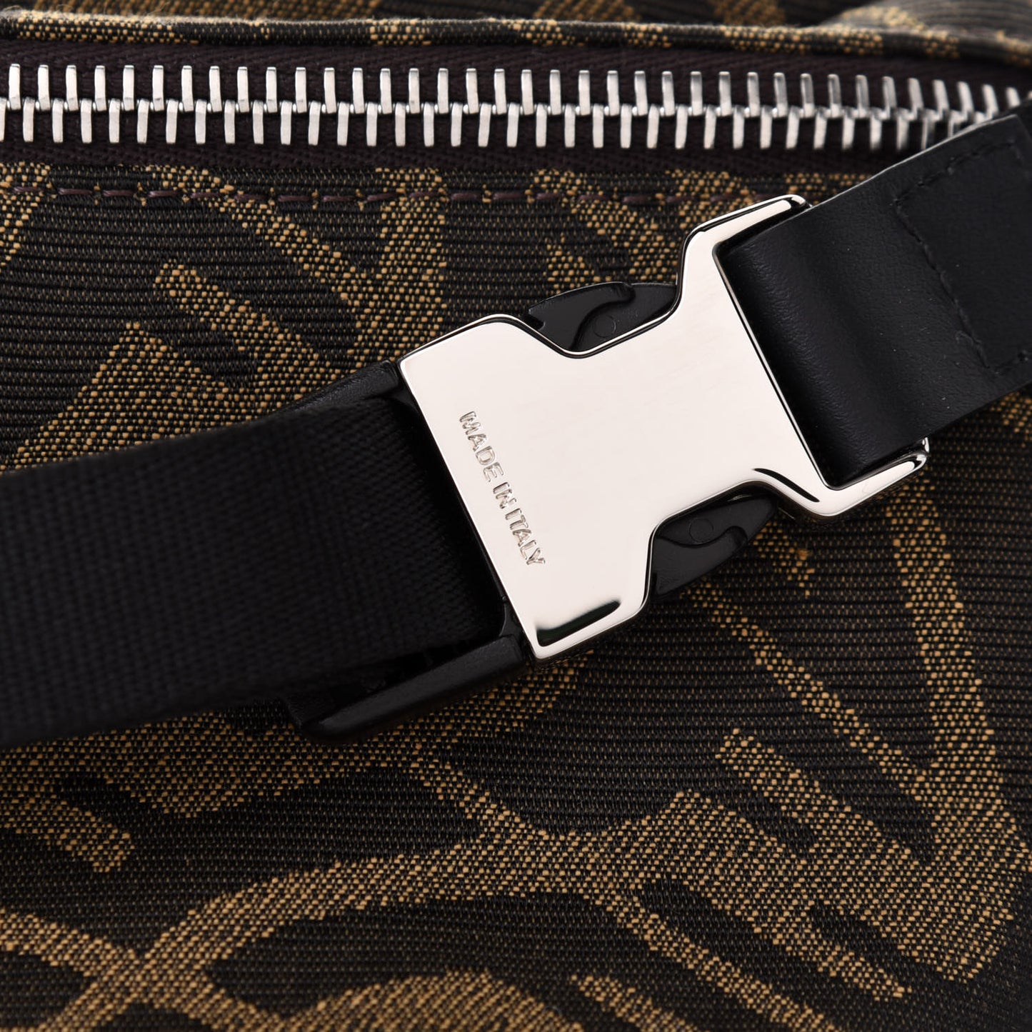 X SARAH COLEMAN Fabric Jacquard Vitello Century Matte FF Vertigo Kids Belt Bag Moro Black