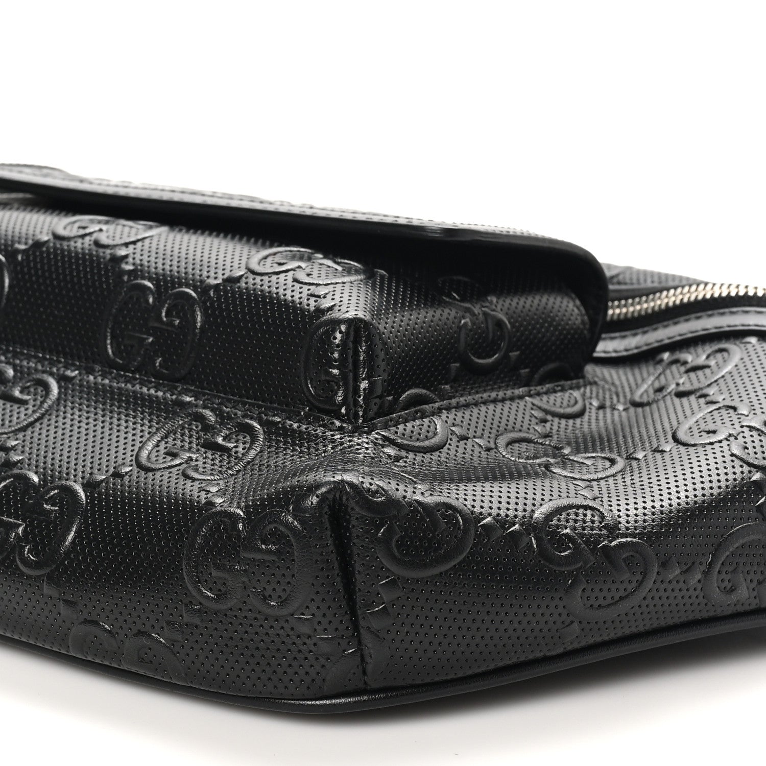 Gucci Calfskin GG Tennis Embossed Pocket Belt Bag Black 10 of 10