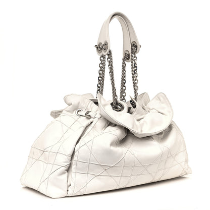 Christian Dior Lambskin Cannage Medium Le Trente Tote White 3 of 15