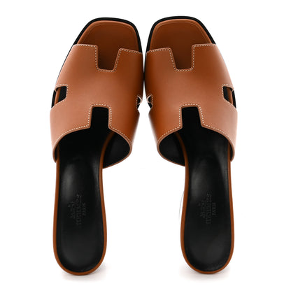 Hermes Calfskin Helia 60 Sandals 39 Gold 2 of 9