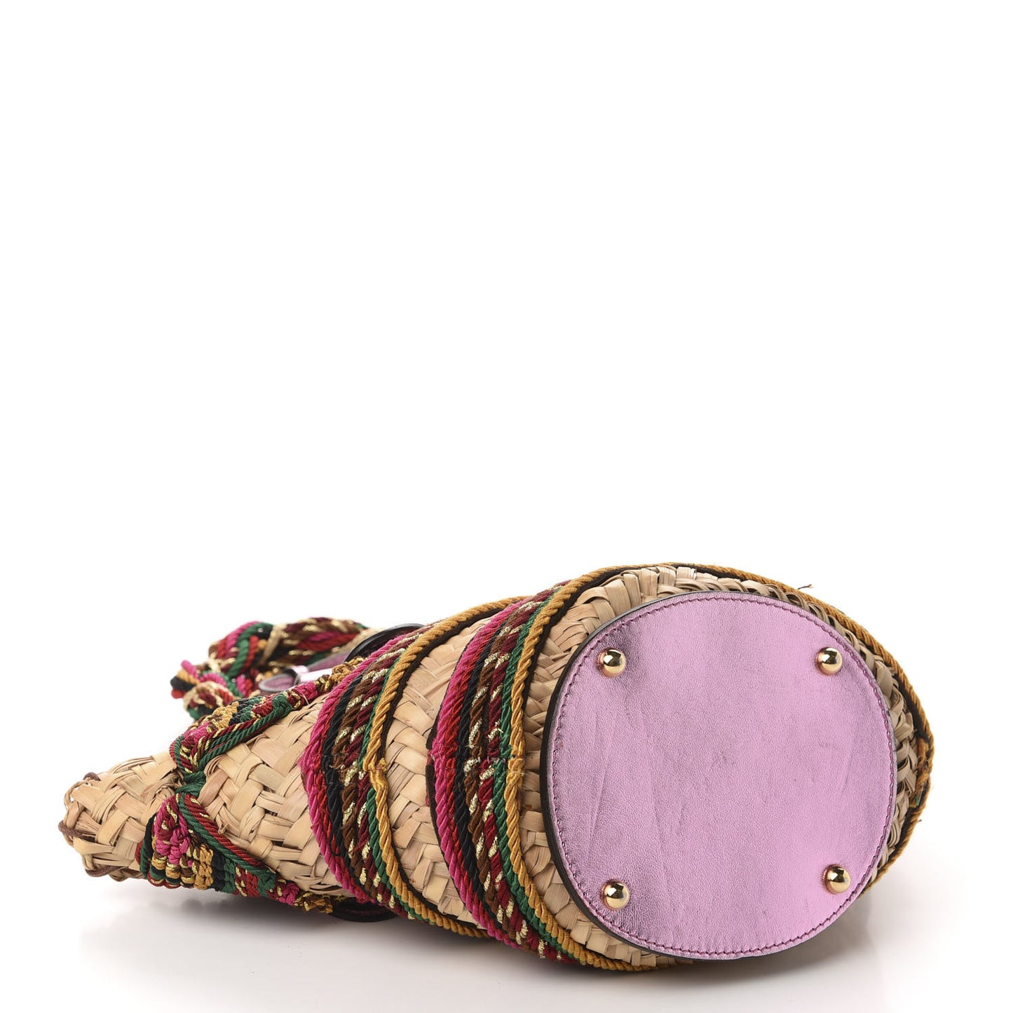 Woven Raffia Embroidered Kendra Coffa Tote Multicolor