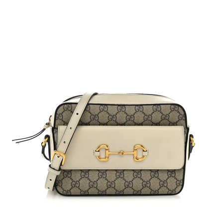 Gucci GG Supreme Monogram Small Horsebit 1955 Shoulder Bag Beige Mystic White 1 of 10