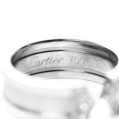 Cartier 18K White Gold Diamond 6.5mm Logo De Ring 50 5.25 3 of 3