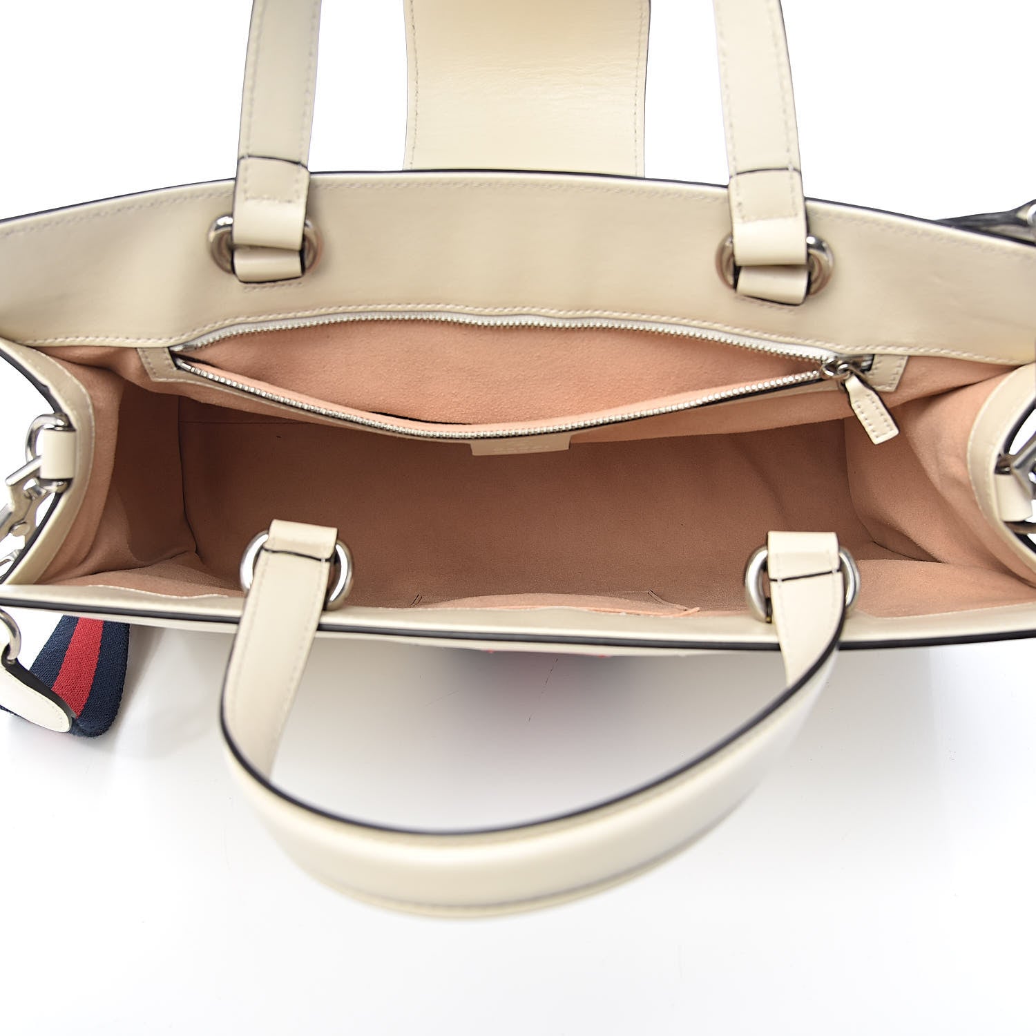 Gucci Calfskin Web Stripe Large Dionysus Tote Bag White 5 of 10