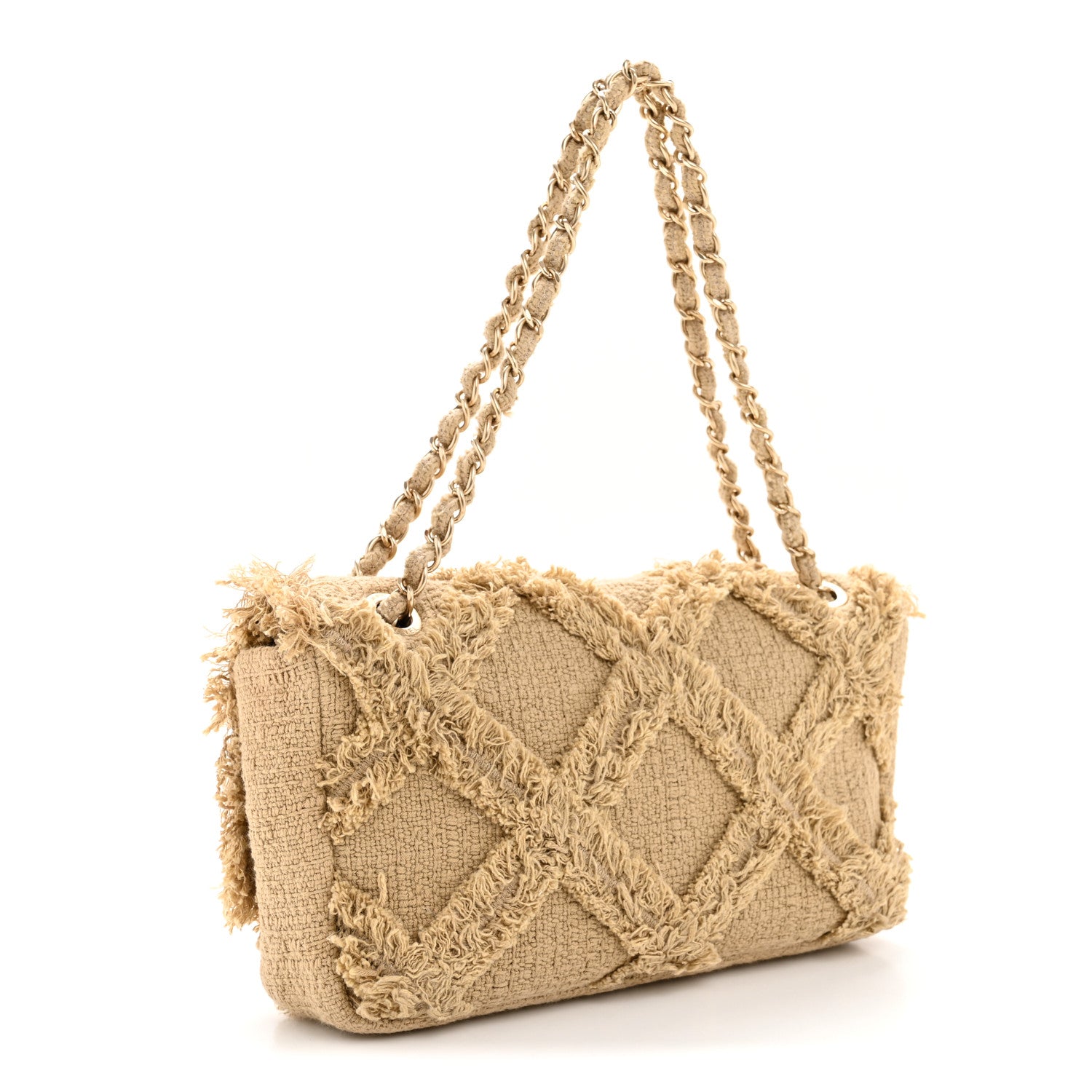 Chanel Tweed Nature Medium Single Flap Dark Beige 5 of 34