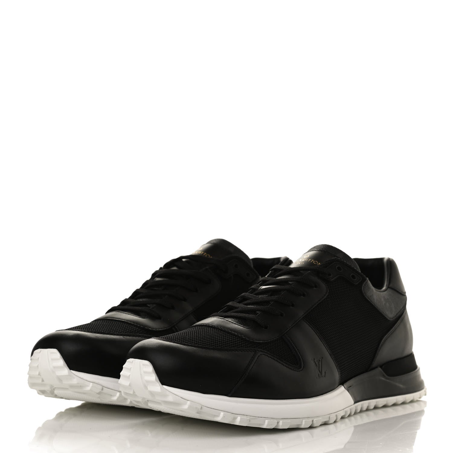 Louis Vuitton Calfskin Monogram Run Away Sneakers 9.5 Black 3 of 10