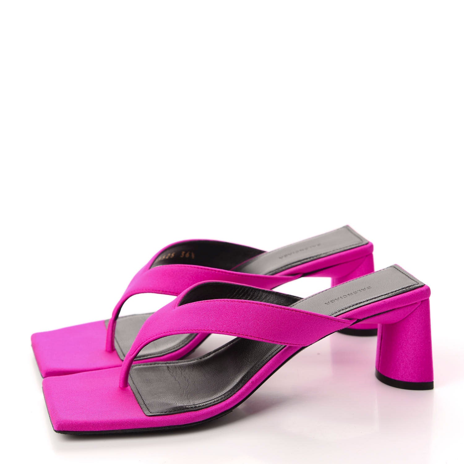 Balenciaga Spandex Double Square Flat 60mm Sandals 36.5 Lipstick Pink Black 3 of 10