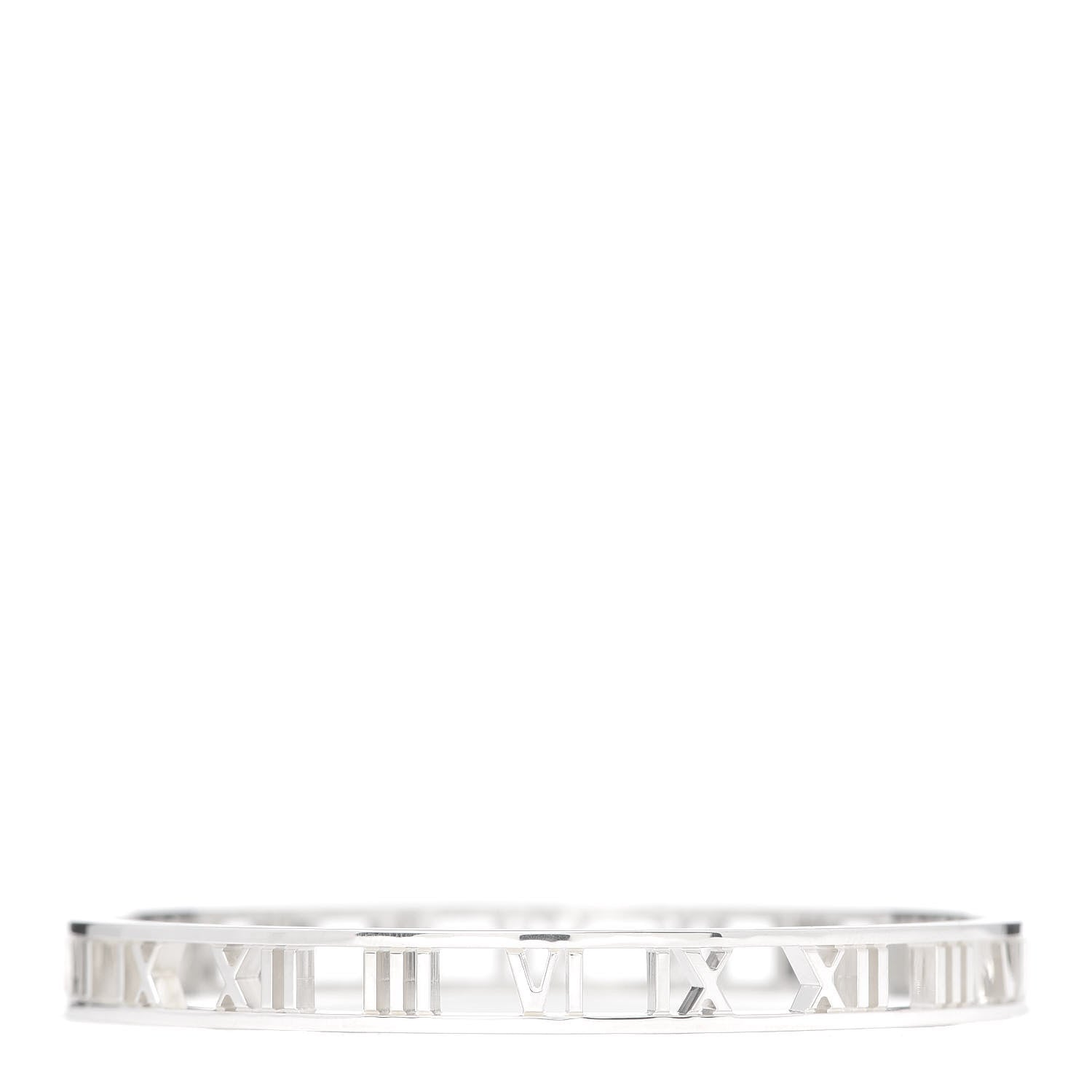Tiffany Sterling Silver Narrow Atlas Open Bangle Bracelet 1 of 5