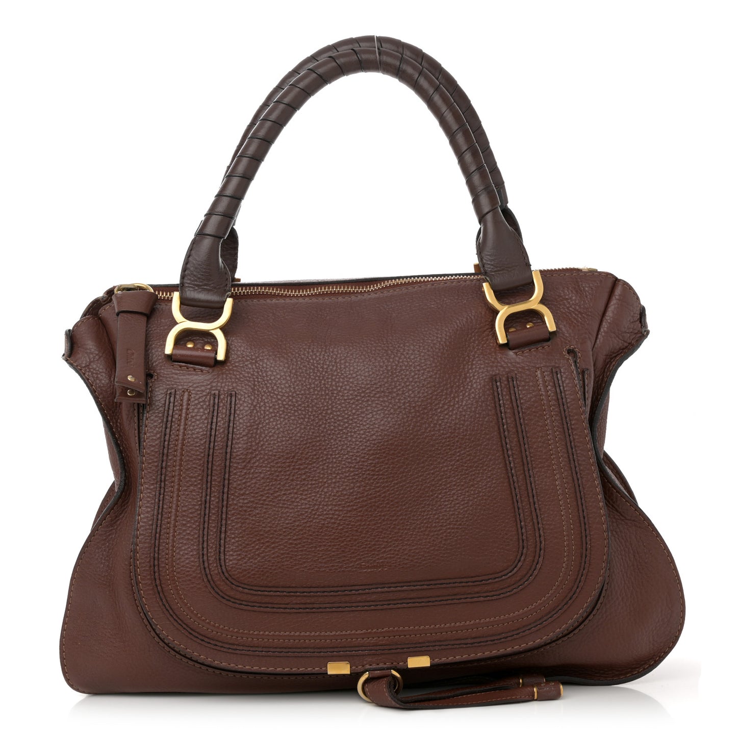 Calfskin Large Marcie Satchel Ebony