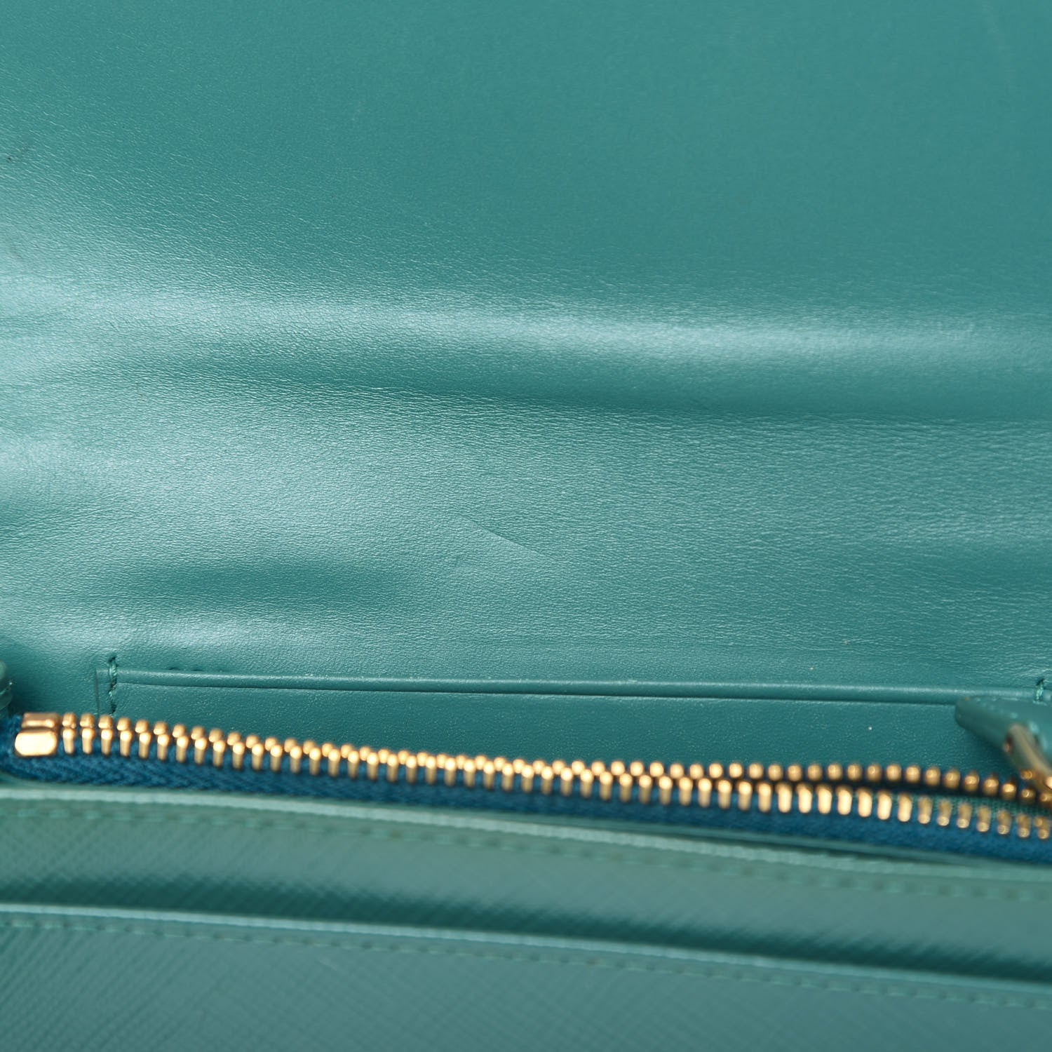 Prada Saffiano Metal Wristlet Wallet Green 8 of 11